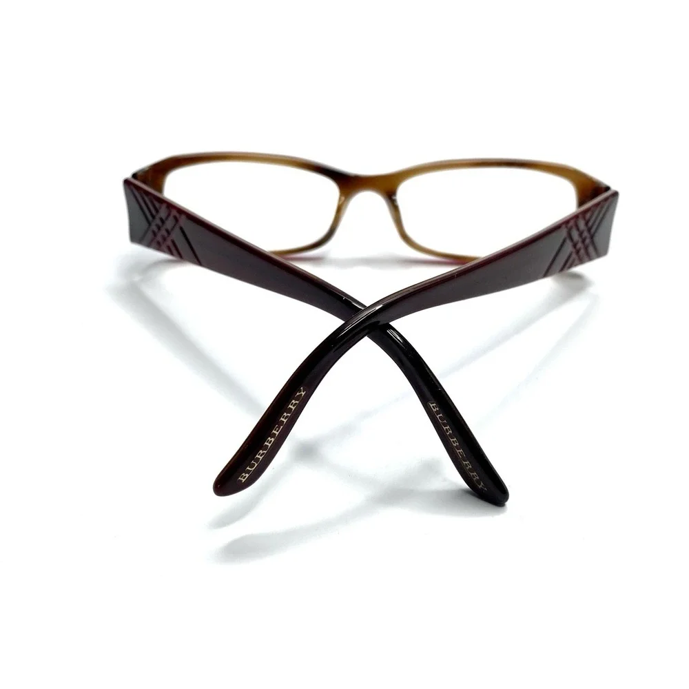 Burberry Dark Red Beige Tortoise Rectangular Glasses Italy B 2043 3075 50 15 130